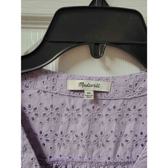 madewell Eyelet Village Ruffle-Sleeve Shirt XS - Picture 6 of 8